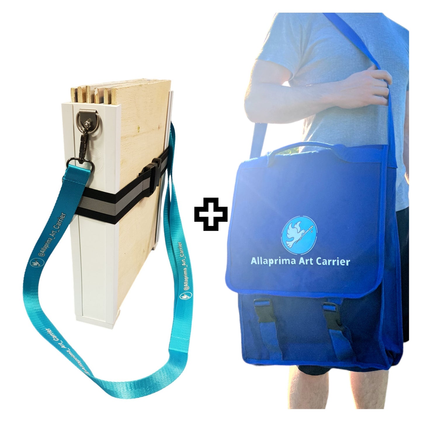 Allaprima Art Panel Carrier + Weather Resistant Blue Canvas Bag with Buckle