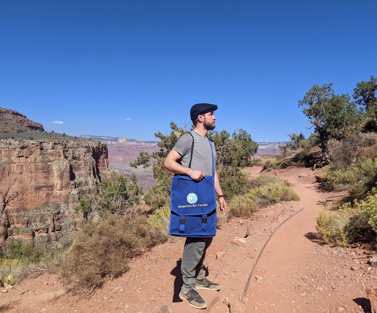 Allaprima Art Panel Carrier + Weather Resistant Blue Canvas Bag with Buckle