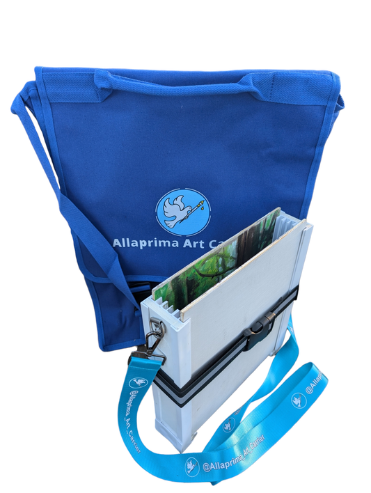 Allaprima Art Panel Carrier + Weather Resistant Blue Canvas Bag with Buckle